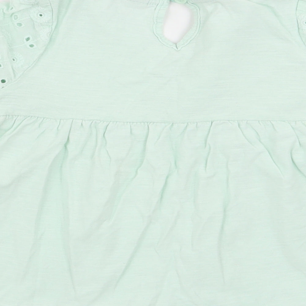 TU Girls Green Floral Basic Blouse Size 2-3 Years
