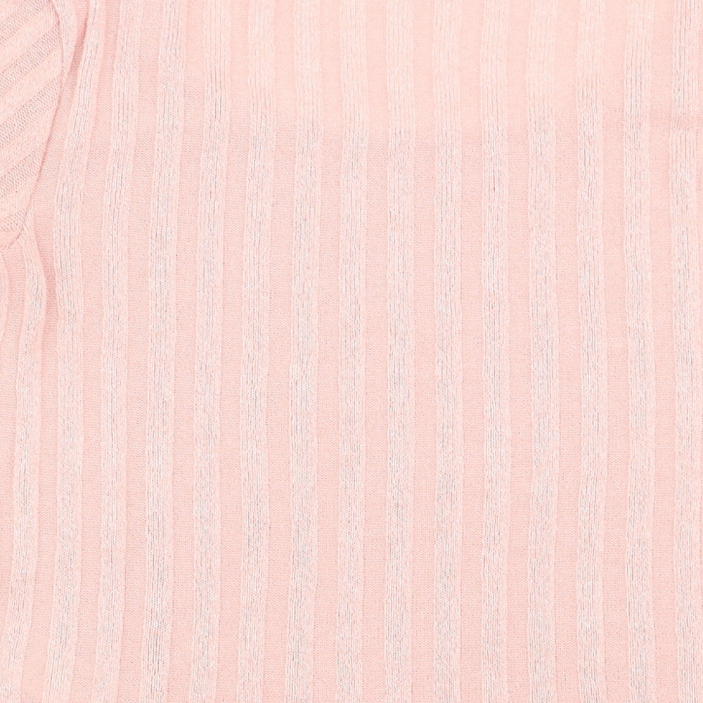 Topshop Womens Pink Basic T-Shirt Size 10