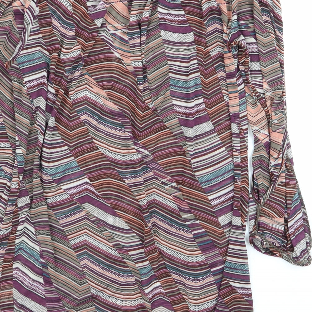 warehouse definitives Womens Multicoloured Geometric Basic T-Shirt Size 10