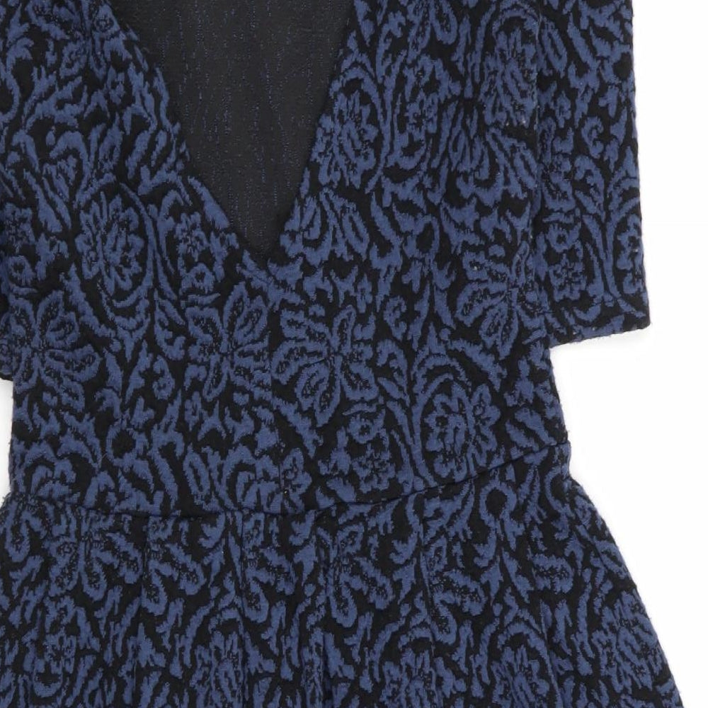Cooperative Womens Blue Geometric Fit & Flare Size XS
