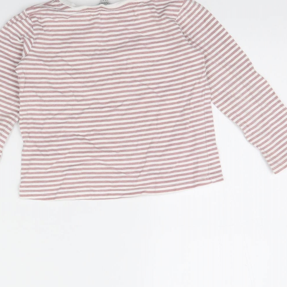 evie Girls Pink Striped Basic T-Shirt Size 4 Years