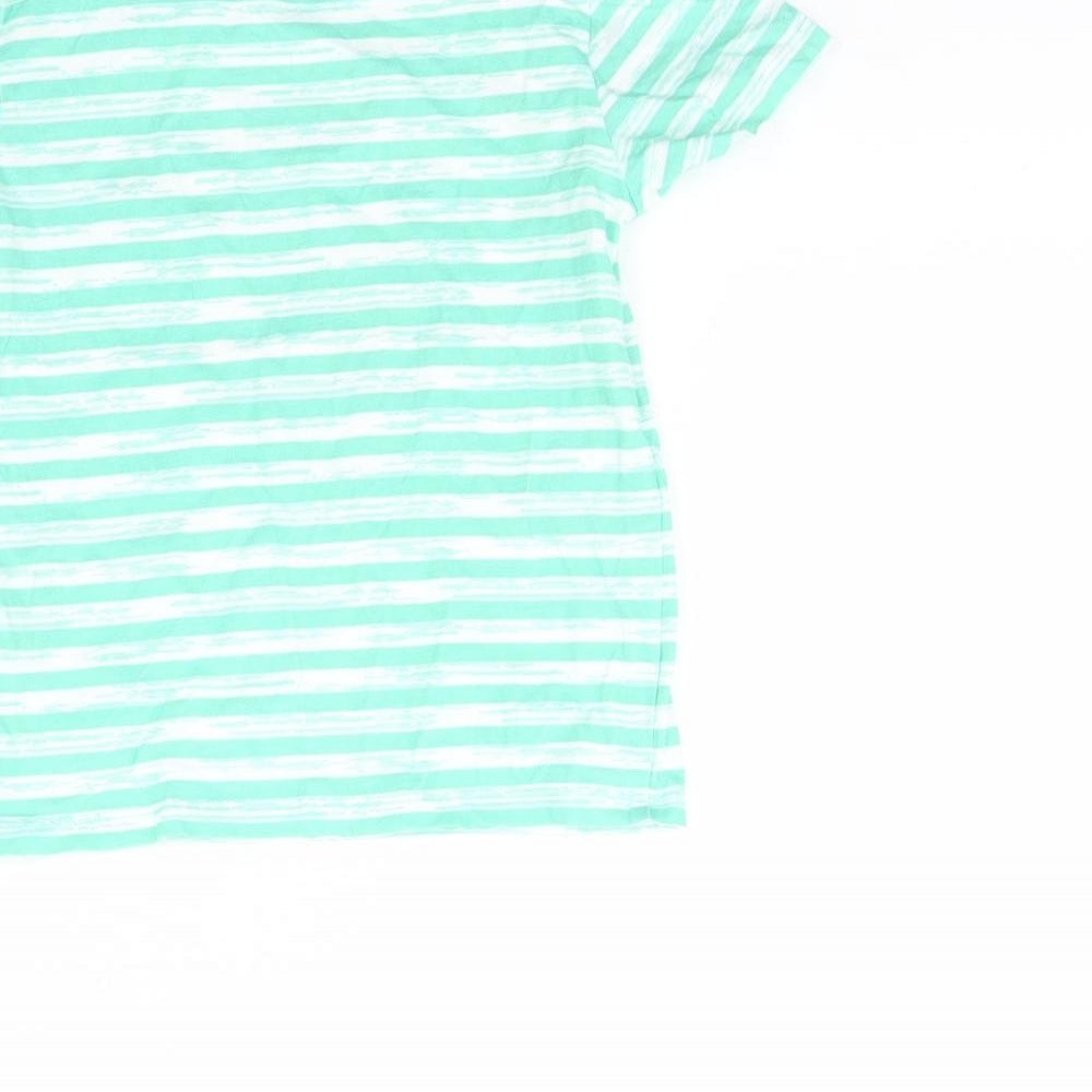 TOPOMINI Boys Green Striped Basic T-Shirt Size 2 Years