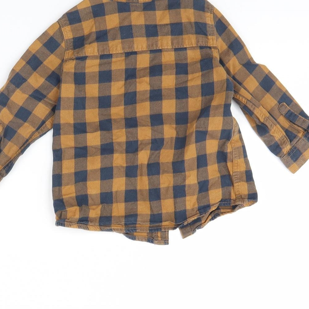 H&M Baby Yellow Check Basic Button-Up Size 9-12 Months