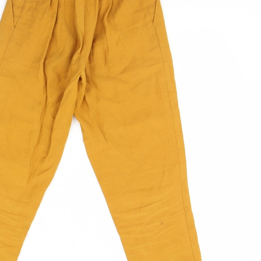 H&M Womens Yellow Trousers Size XS L26 in