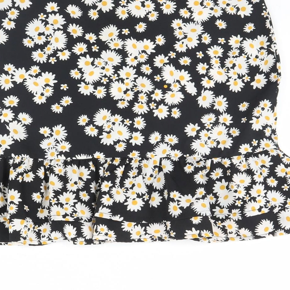 Mini velvet Womens Black Floral Mini Skirt Size 6
