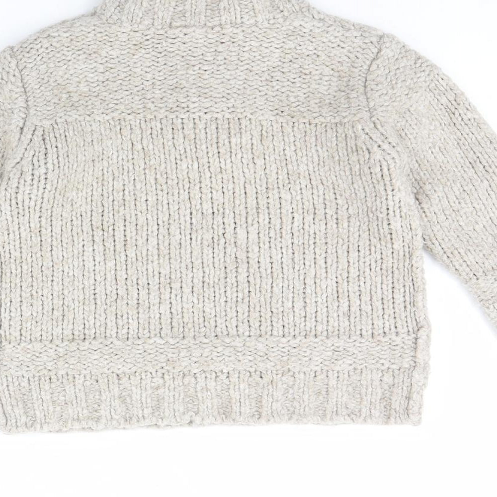 NEXT Girls Beige Henley Jumper Size 4 Years