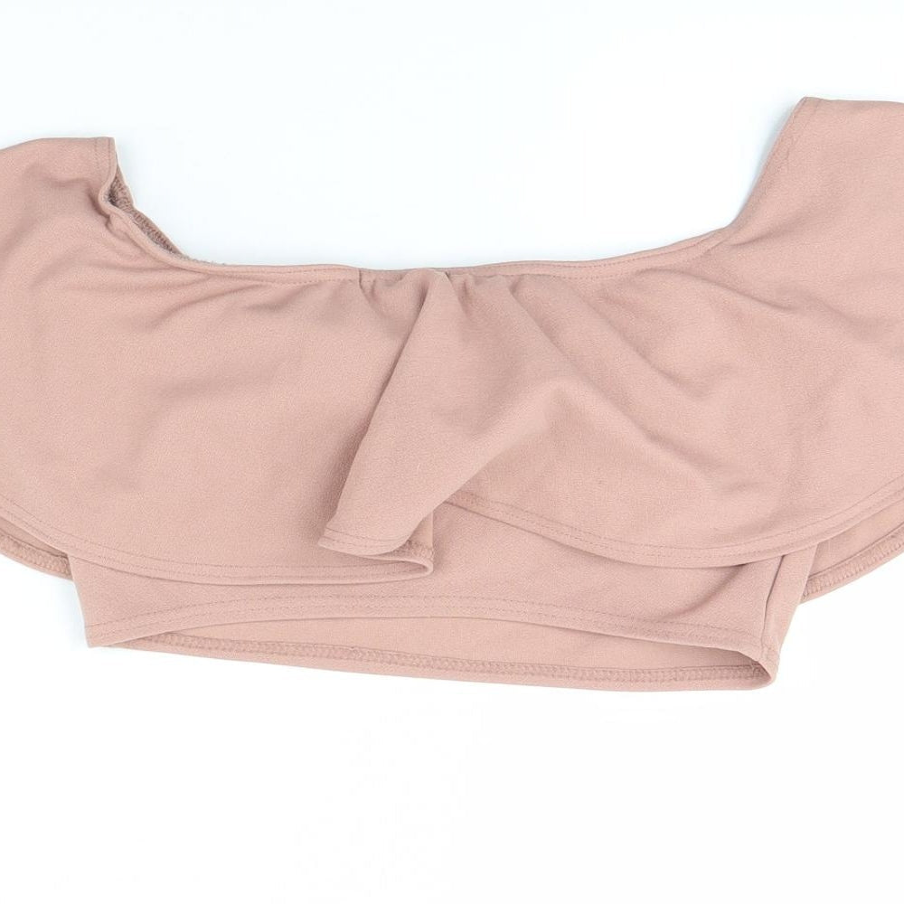 Boohoo Womens Pink Basic Blouse Size 8