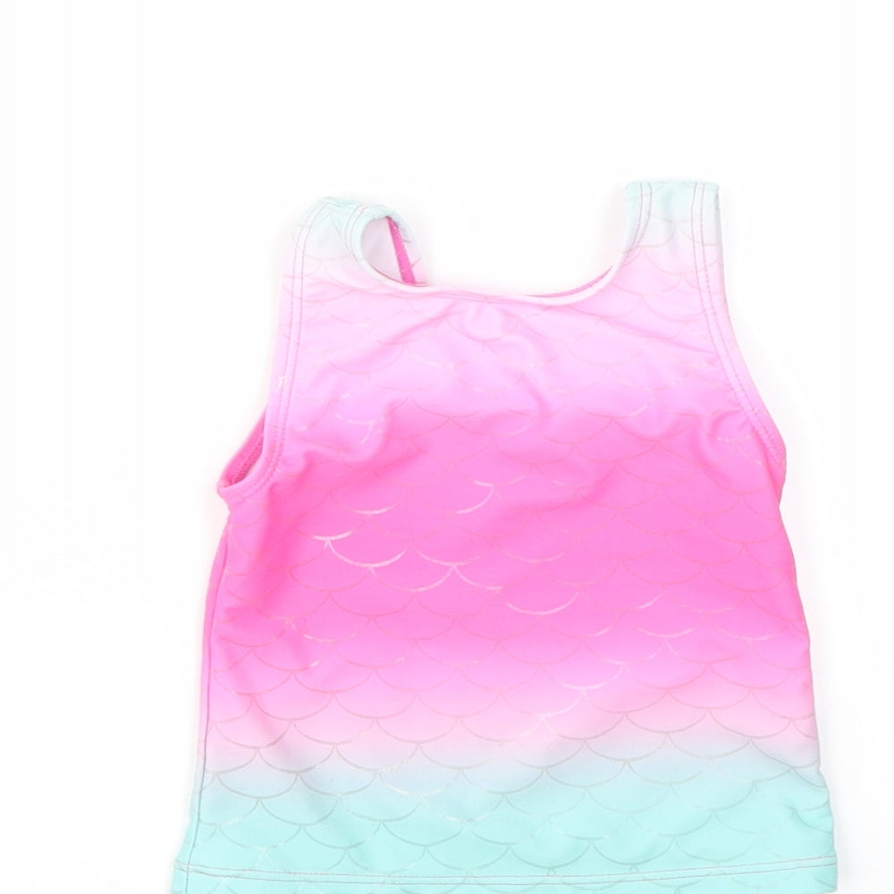 George Girls Multicoloured Geometric Basic T-Shirt Size 12-18 Months - SWIMMIMG TOP