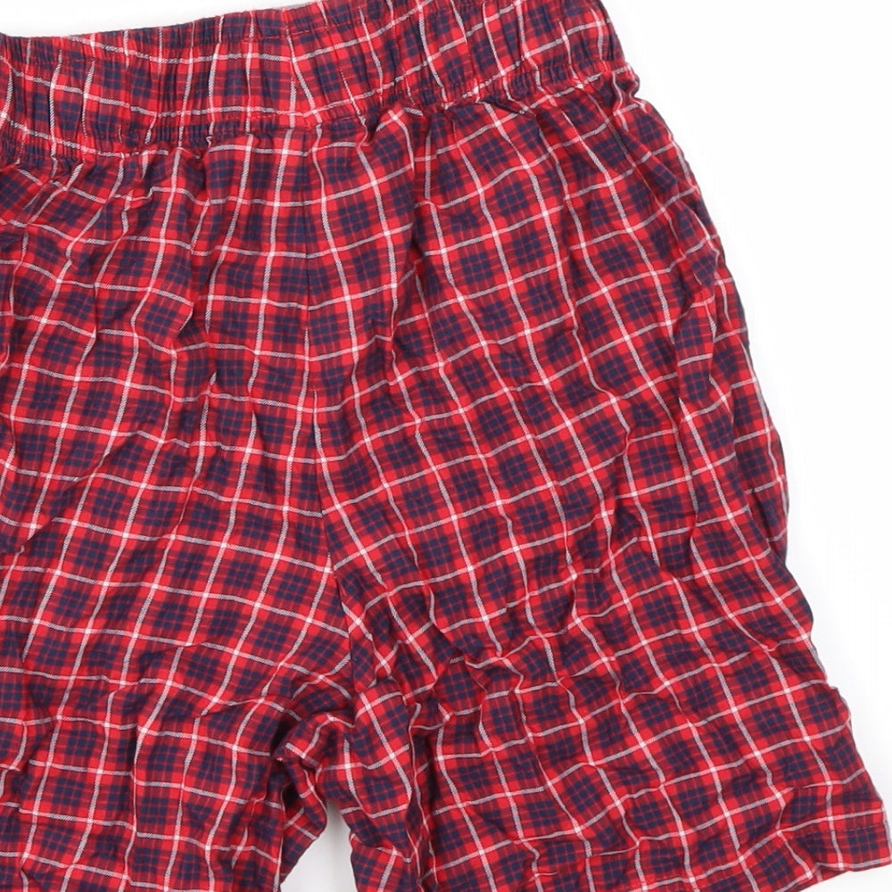 TU Girls Red Check Cut-Off Shorts Size XS