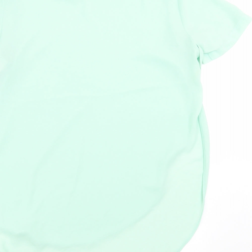 Topshop Womens Green Basic Blouse Size 8 - open sides