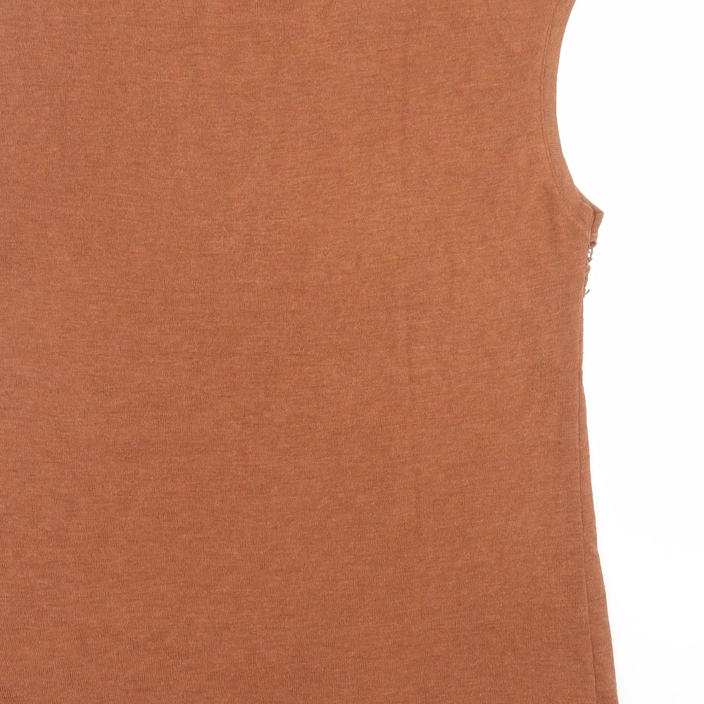 Dorothy Perkins Womens Brown Knit Pullover Jumper Size 12 - crochet detail