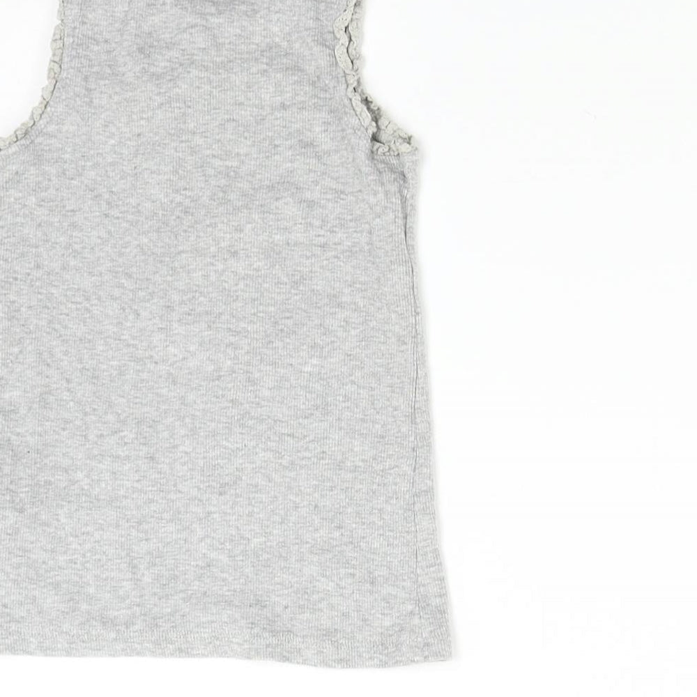 NEXT Girls Grey Basic T-Shirt Size 4 Years