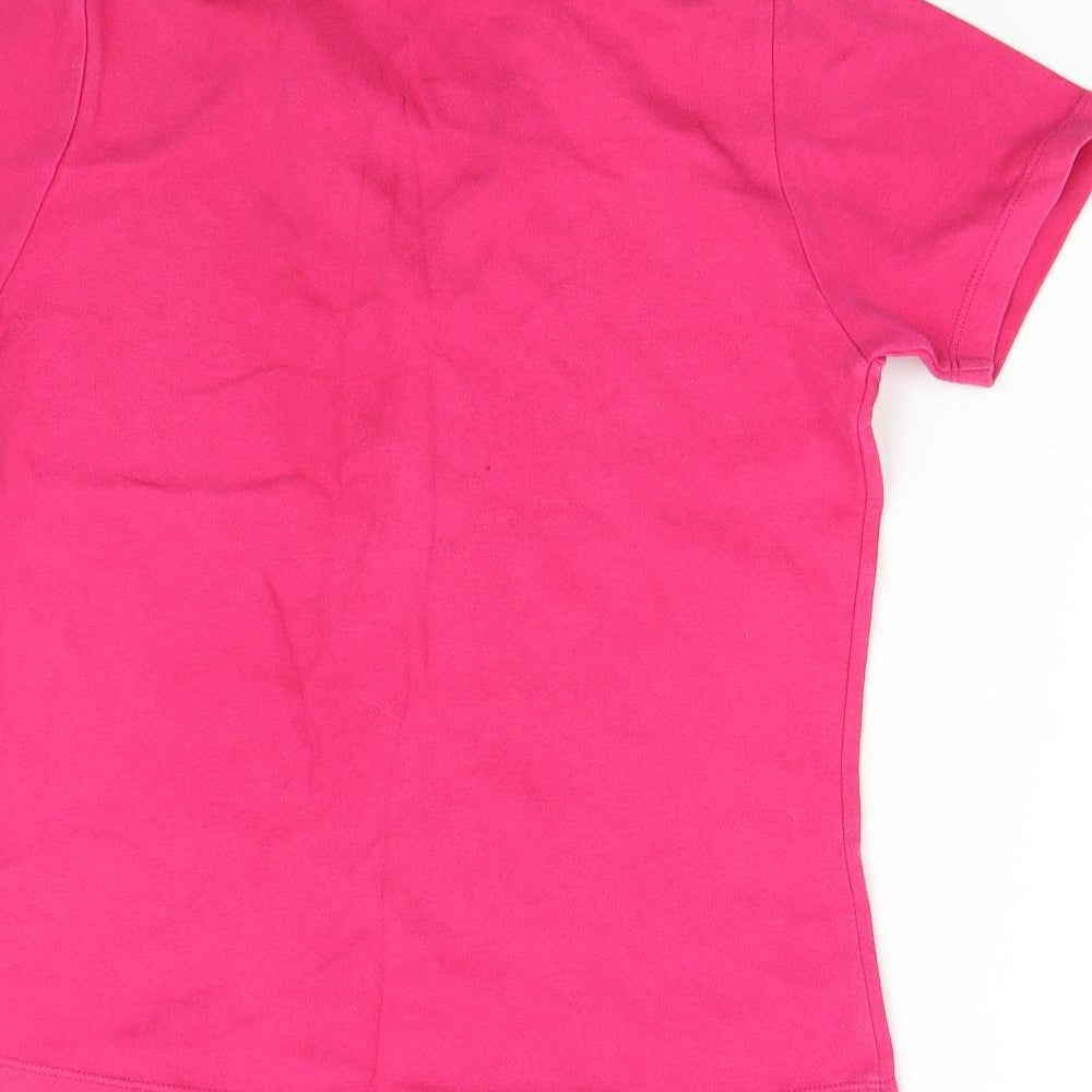 EWM Womens Pink Basic Polo Size S