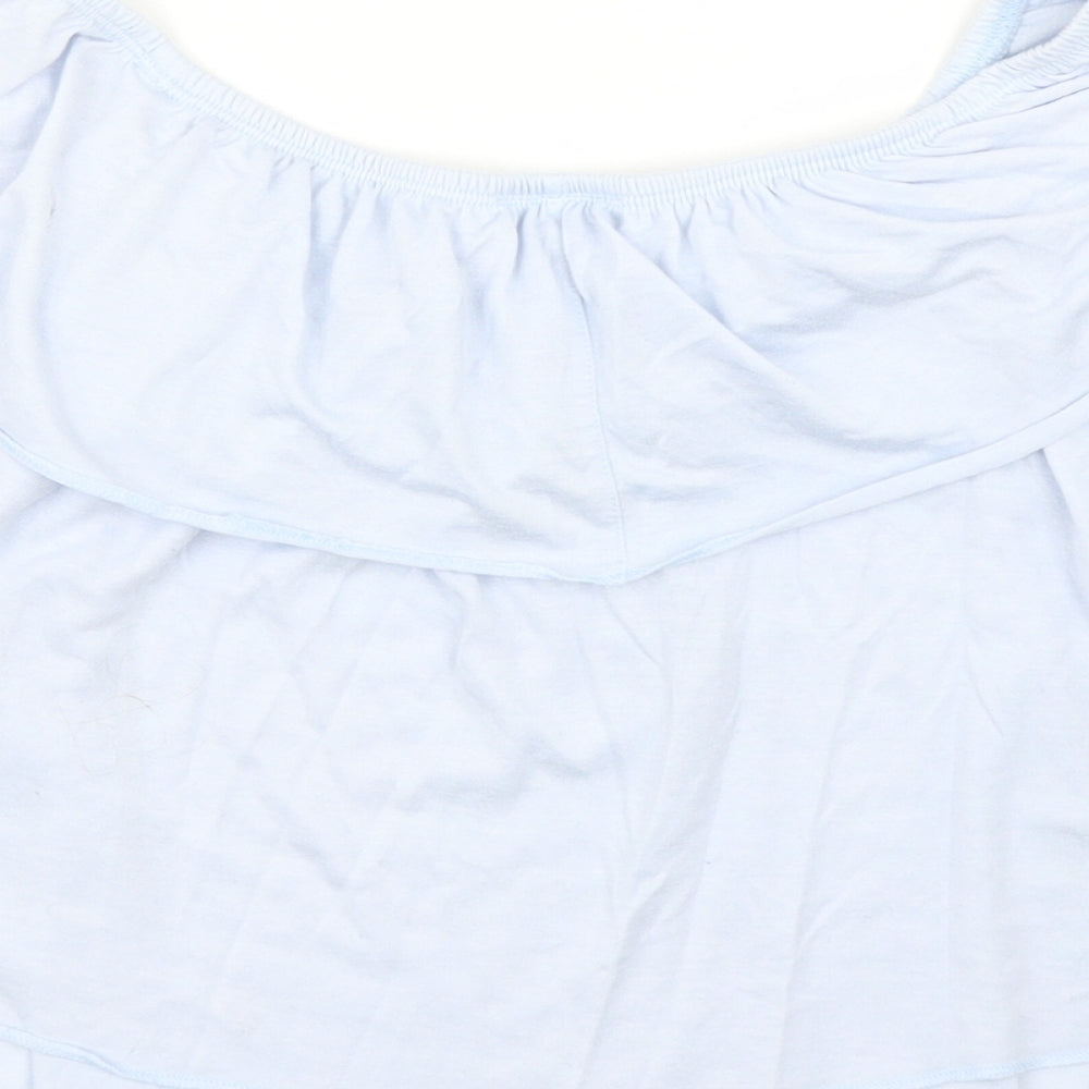 Topshop Womens Blue Basic Blouse Size 6