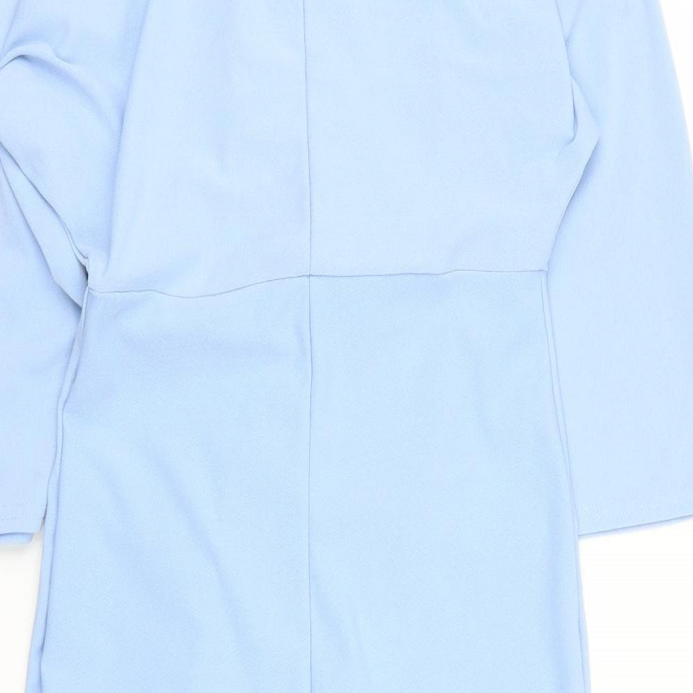 PRETTYLITTLETHING Womens Blue Wrap Dress Size 8