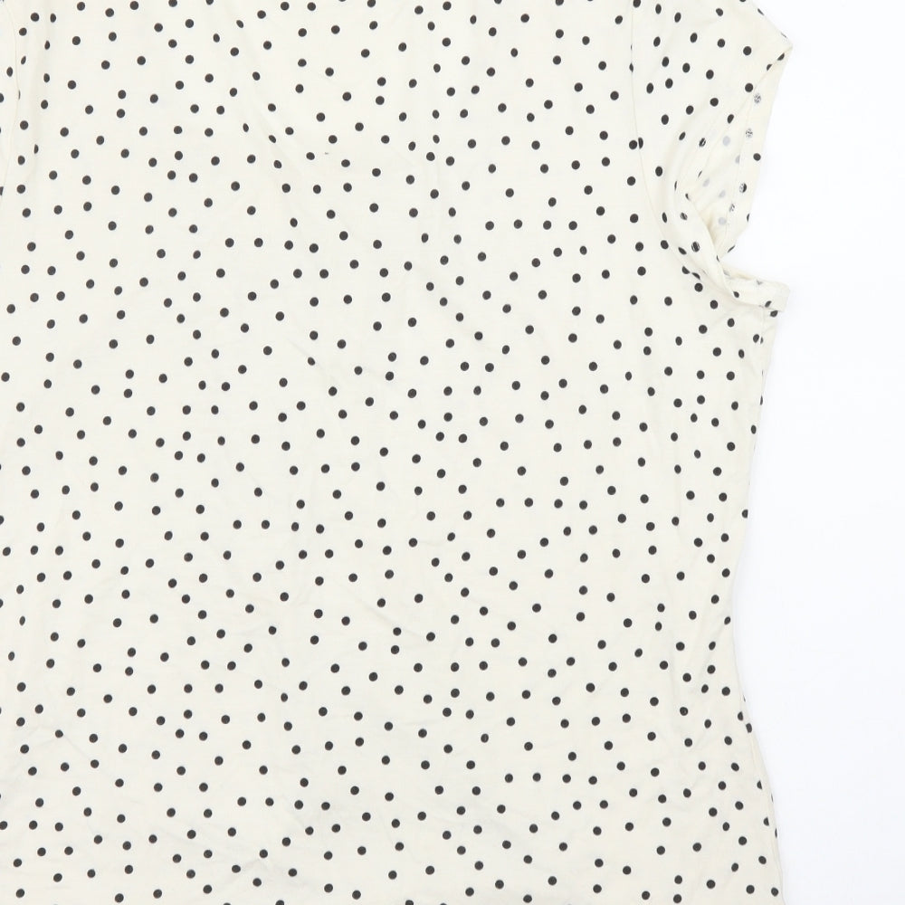 m&s Womens Beige Polka Dot Basic Blouse Size M