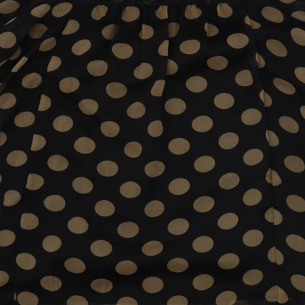 AX Womens Brown Polka Dot Basic Blouse Size 8
