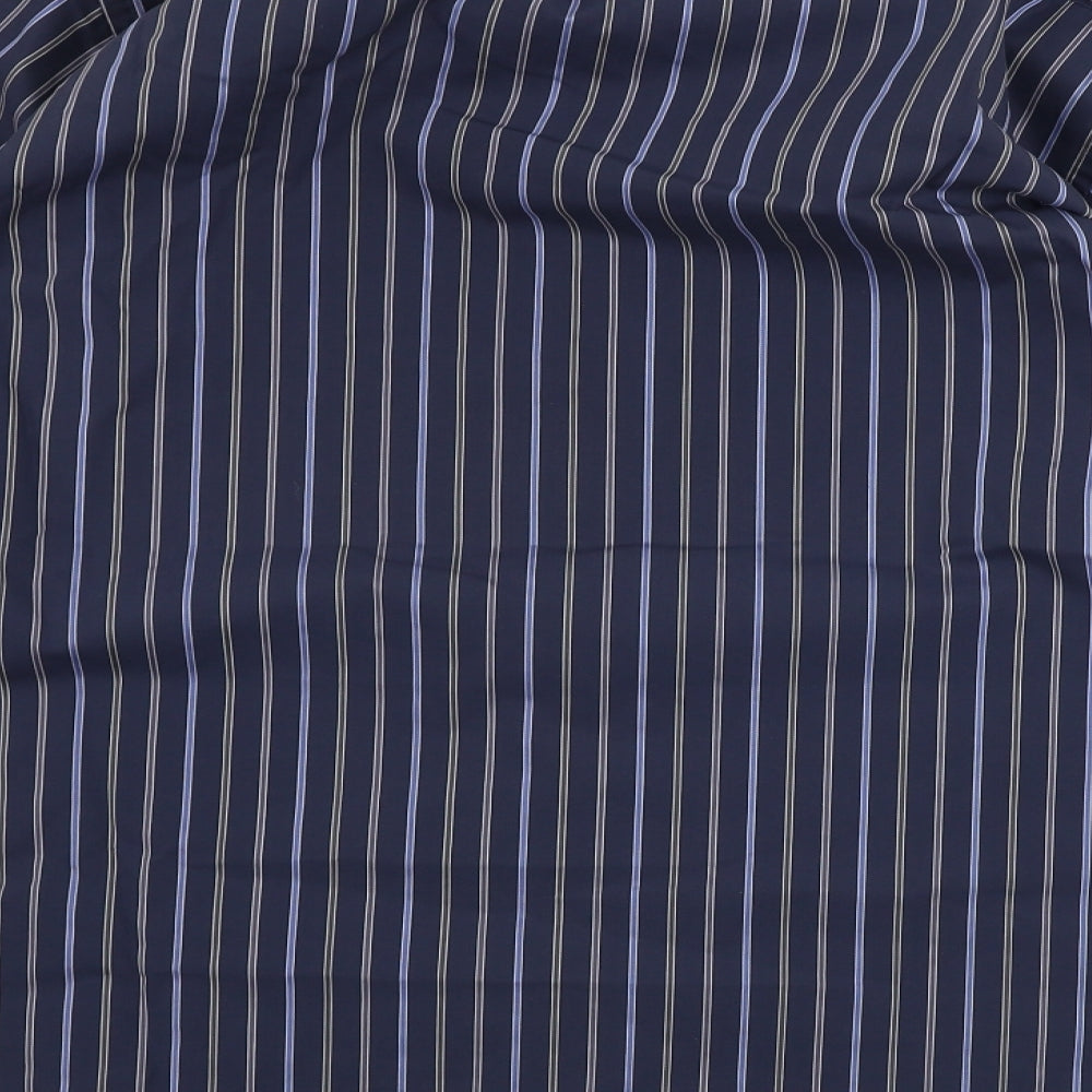 Marks and Spencer Mens Blue Striped Dress Shirt Size 14