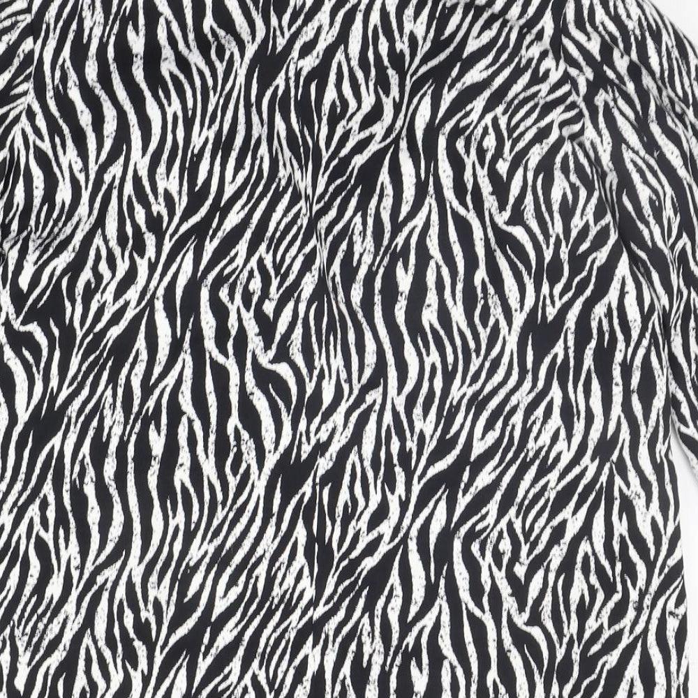 ASOS Womens White Animal Print Jacket Blazer Size 10