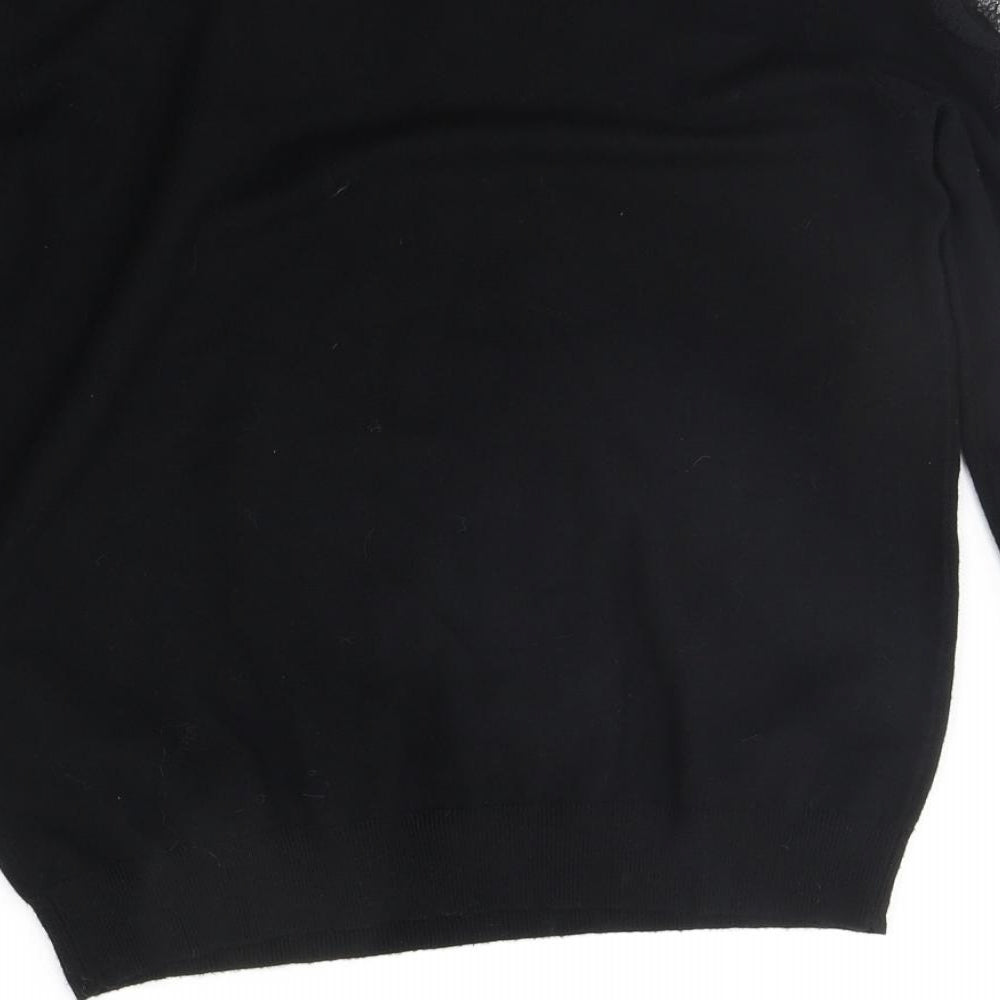 Society 8 Womens Black Pullover Jumper Size 14