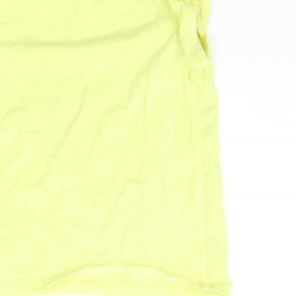 Marks & Spencer Girls Yellow Geometric Basic T-Shirt Size 3-4 Years