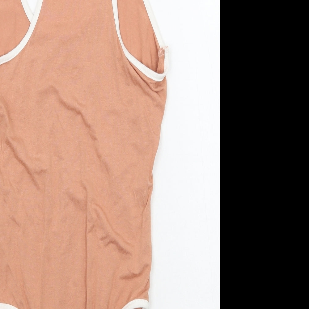PRETTYLITTLETHING Womens Orange Bodysuit One-Piece Size S