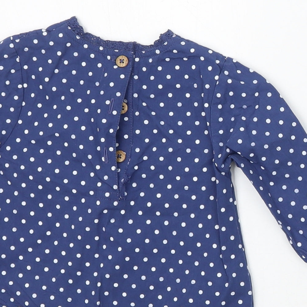 Ladybird Girls Blue Polka Dot Basic Blouse Size 3-6 Months