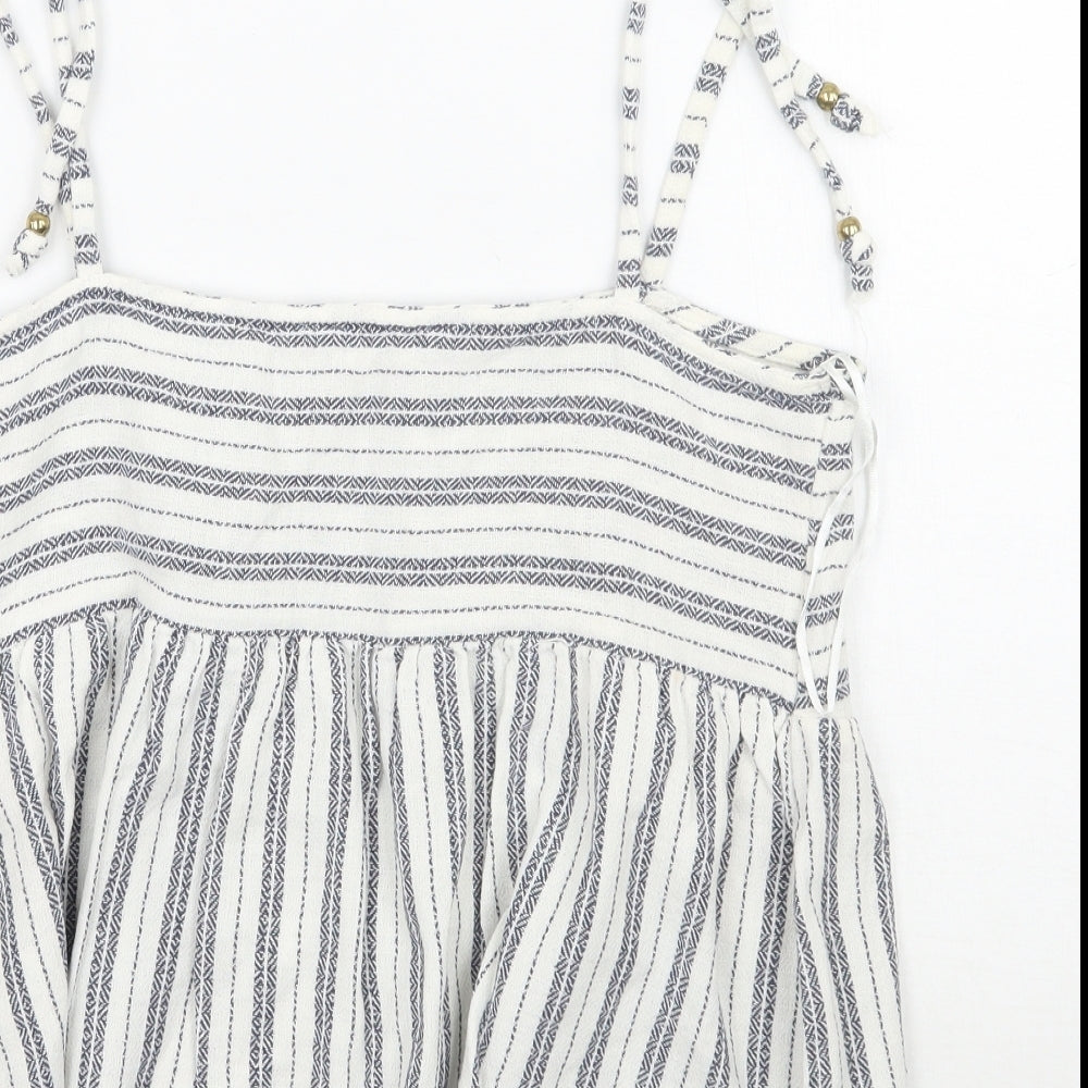 falmer heritage Womens White Striped Basic Tank Size 10