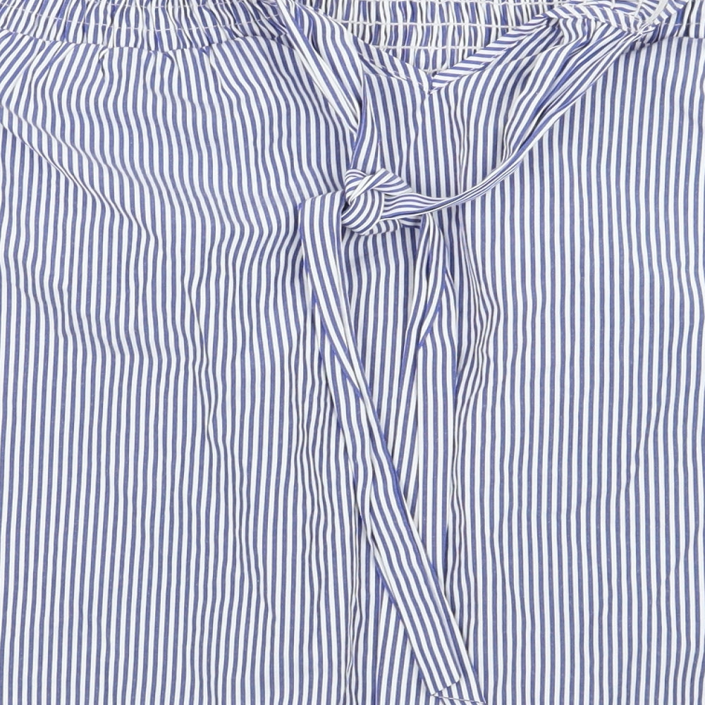 Dorothy Perkins Womens Blue Striped Basic Blouse Size 12