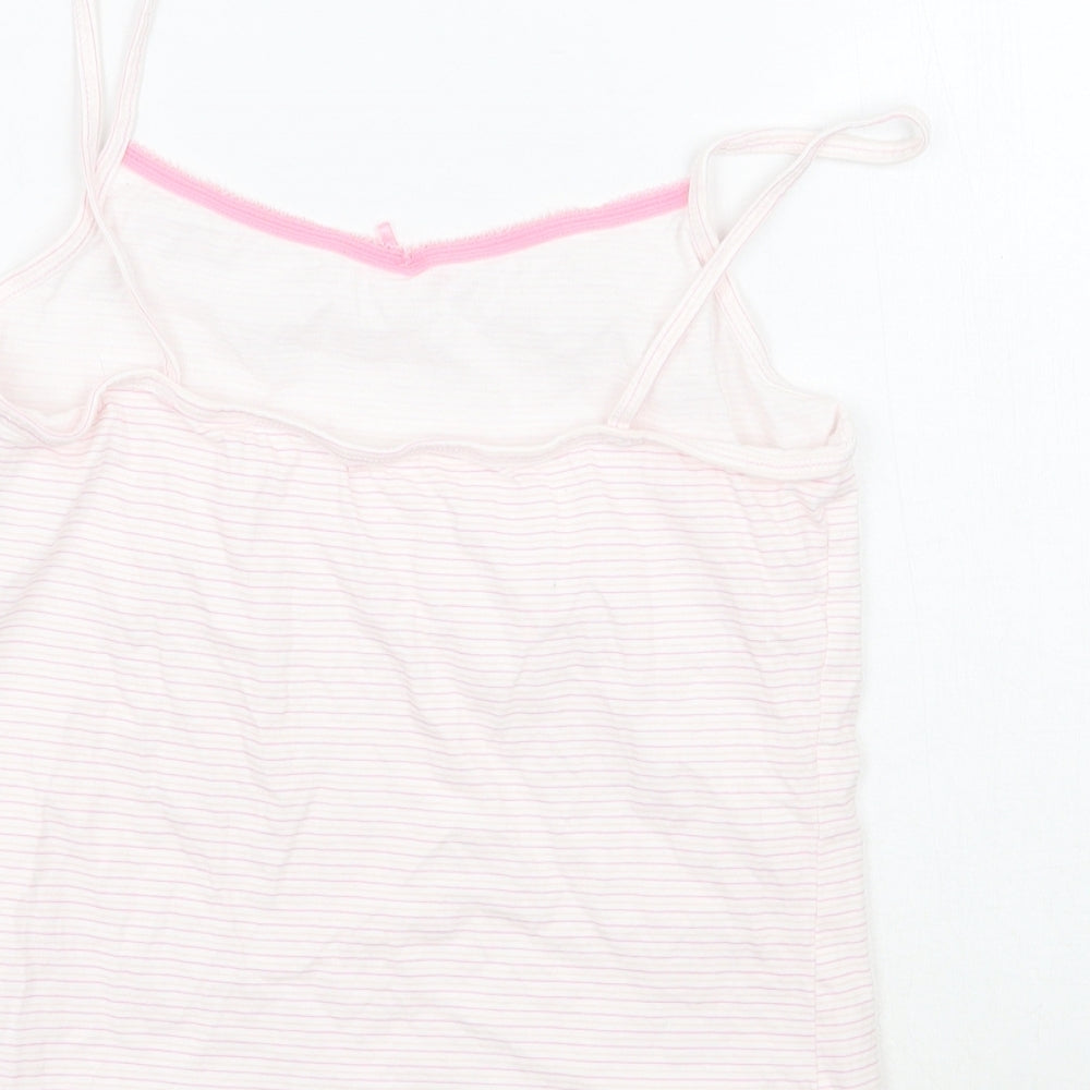 George Girls White Striped Basic Tank Size 5-6 Years