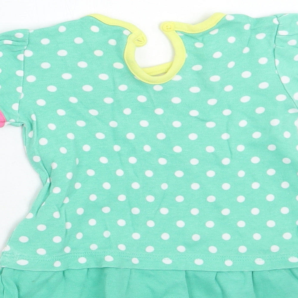 George Girls Green Floral Basic T-Shirt Size Newborn