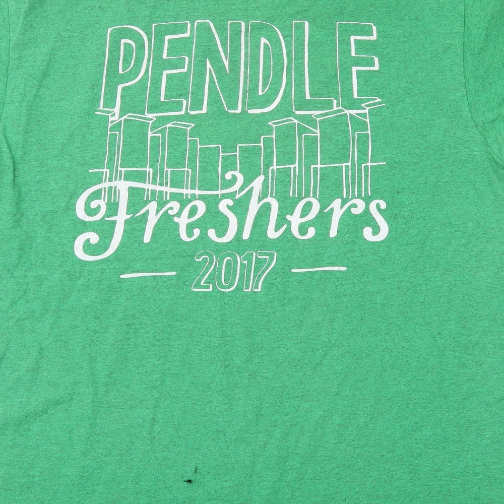 Gildan Mens Green T-Shirt Size M