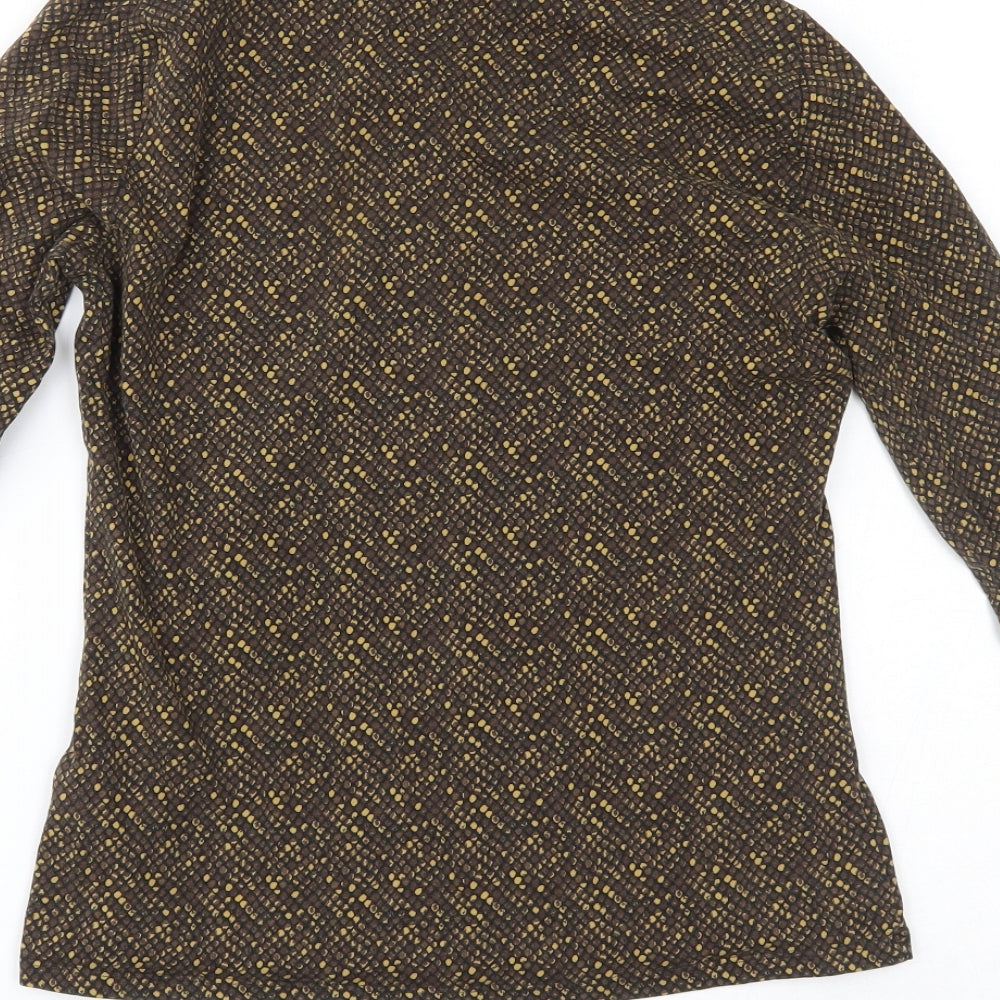 Marks & Spencer Womens Brown Animal Print Basic Blouse Size 10