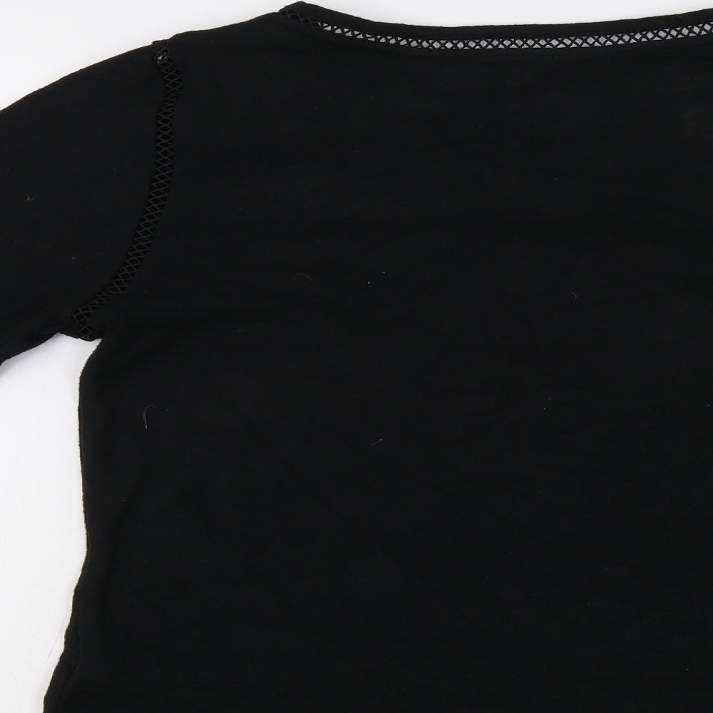 NEXT Womens Black Henley Jumper Size 12