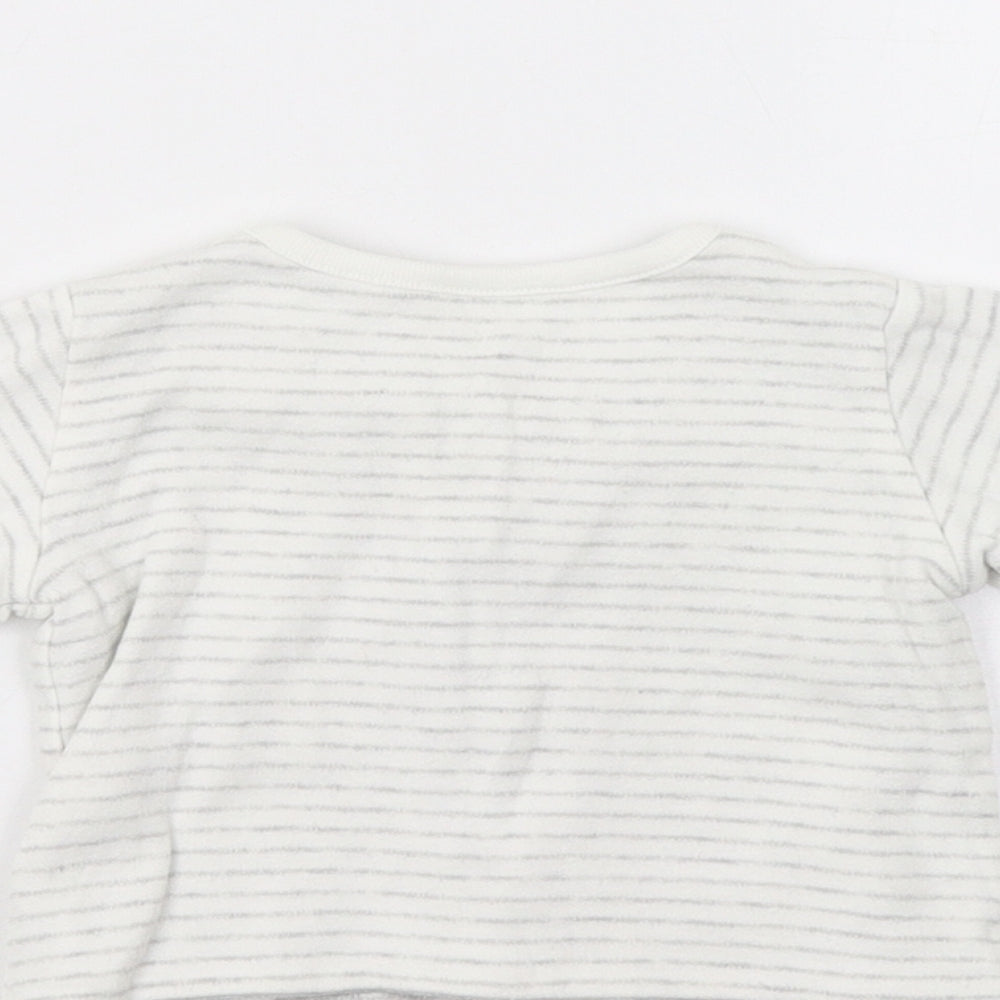 M &S Baby Grey Striped Basic Blouse Size 0-3 Months