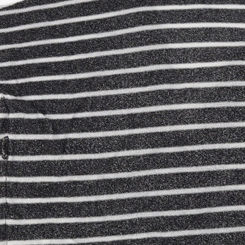 Koton Womens Black Striped Cardigan Jumper Size M