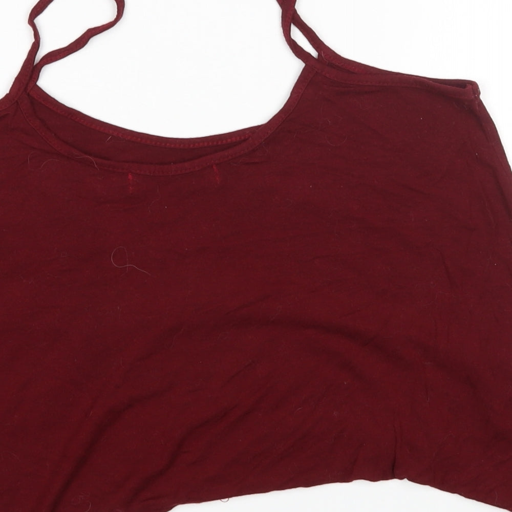 Boohoo Womens Red Basic Tank Size 10