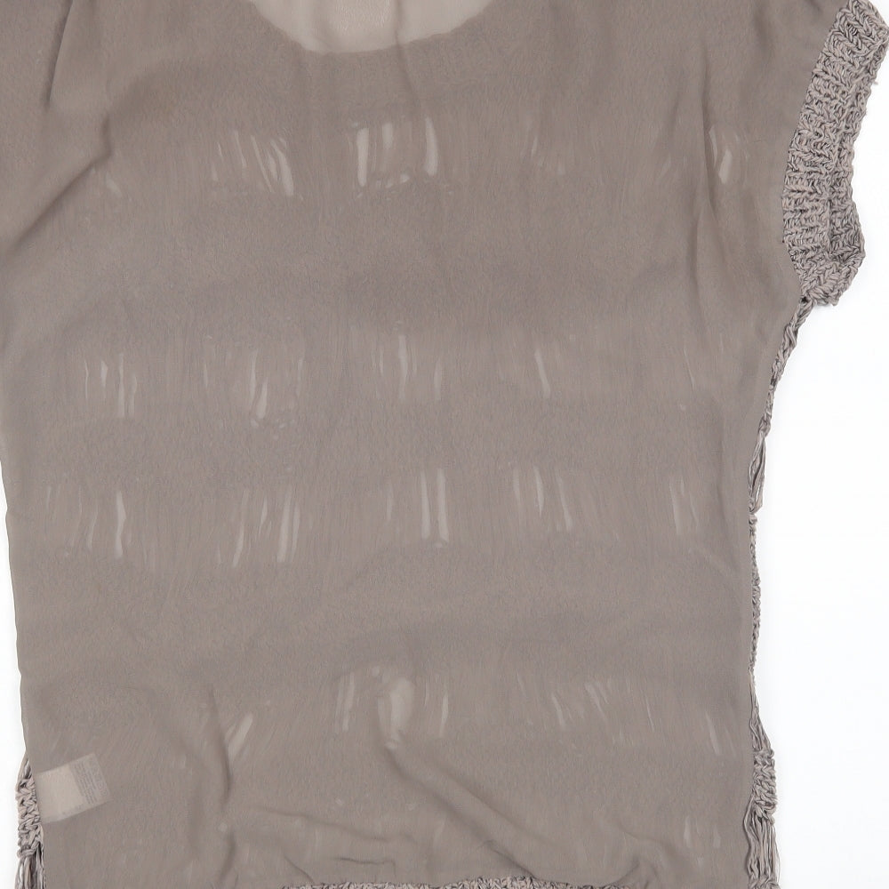 Preworn Womens Brown Basic Blouse Size 8