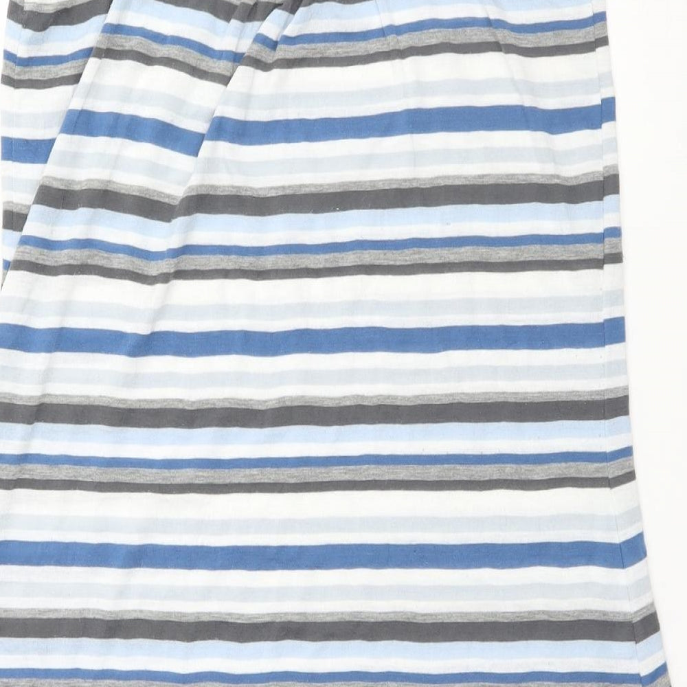 Preworn Womens Blue Striped A-Line