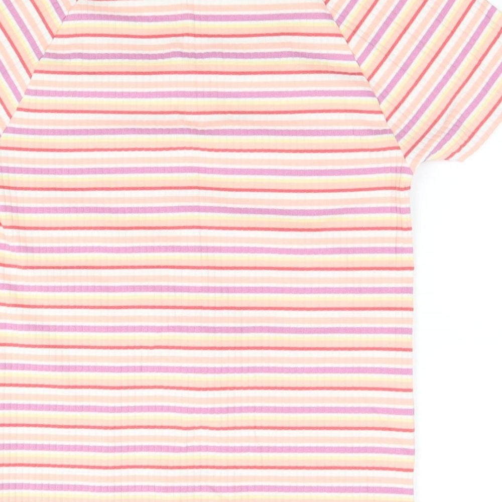TU Womens Multicoloured Striped Basic T-Shirt Size 12