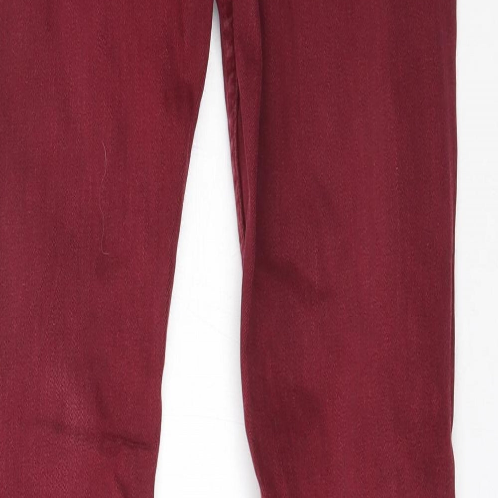 Topshop Womens Red Skinny Jeans Size 26 in L30 in