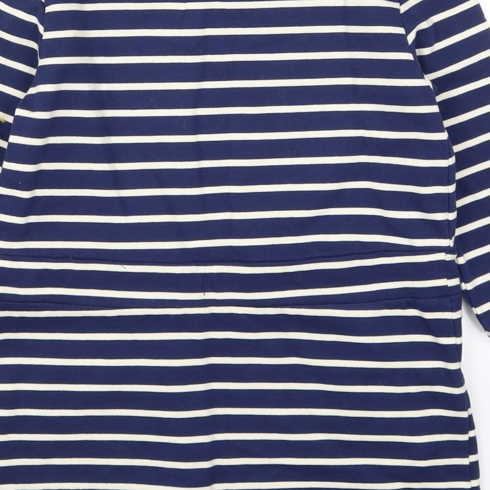 Lily & Dan Girls Blue Striped Pullover Sweatshirt Size 7-8 Years