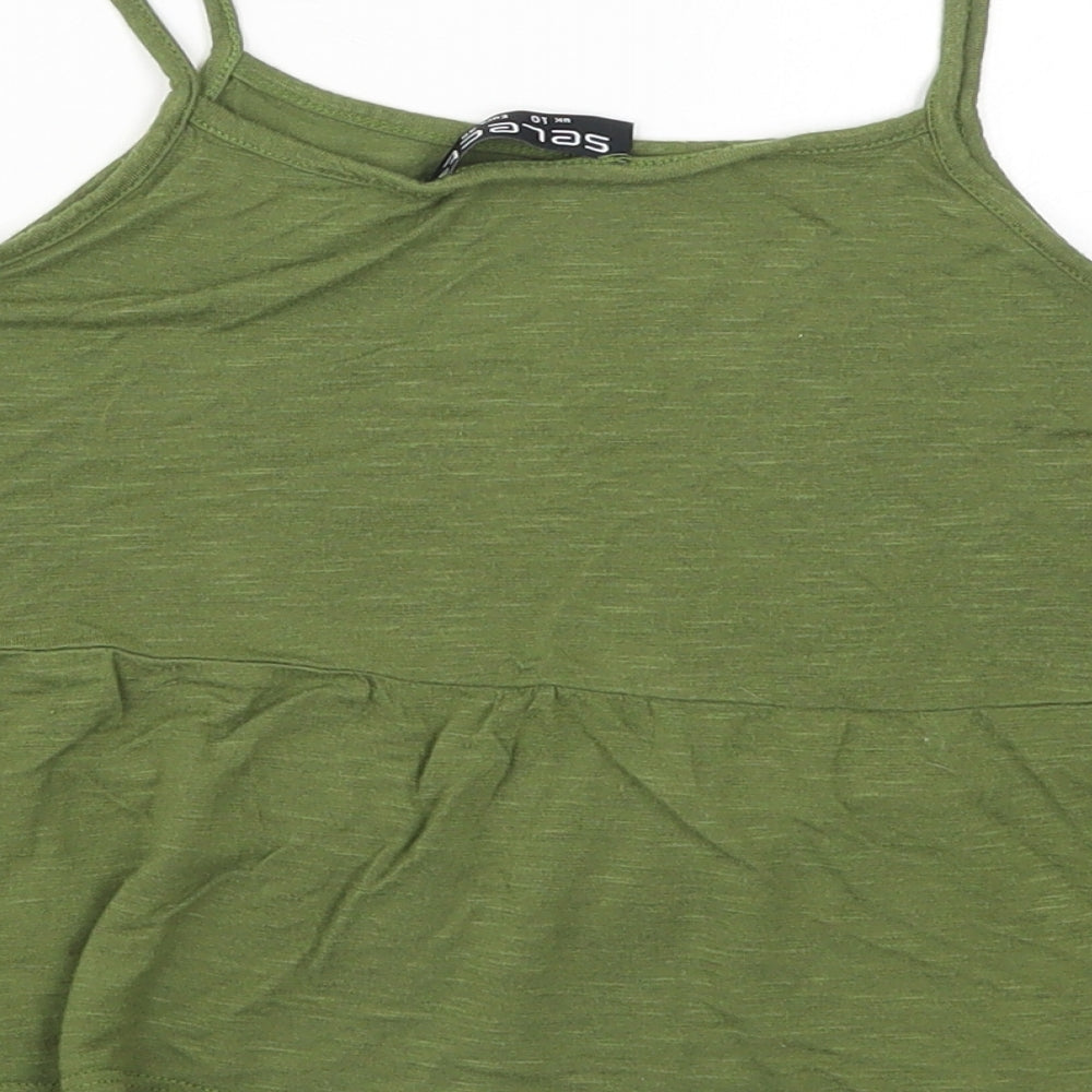 Select Womens Green Basic Tank Size 10