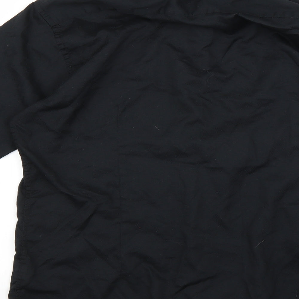 Cedarwood State Womens Black Basic Button-Up Size 16