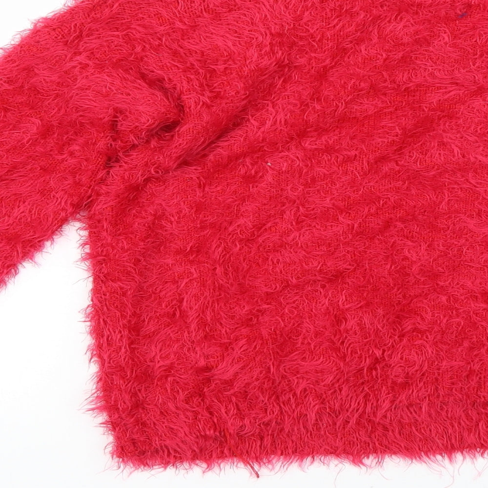 Star Womens Red Geometric Pullover Jumper Size 10