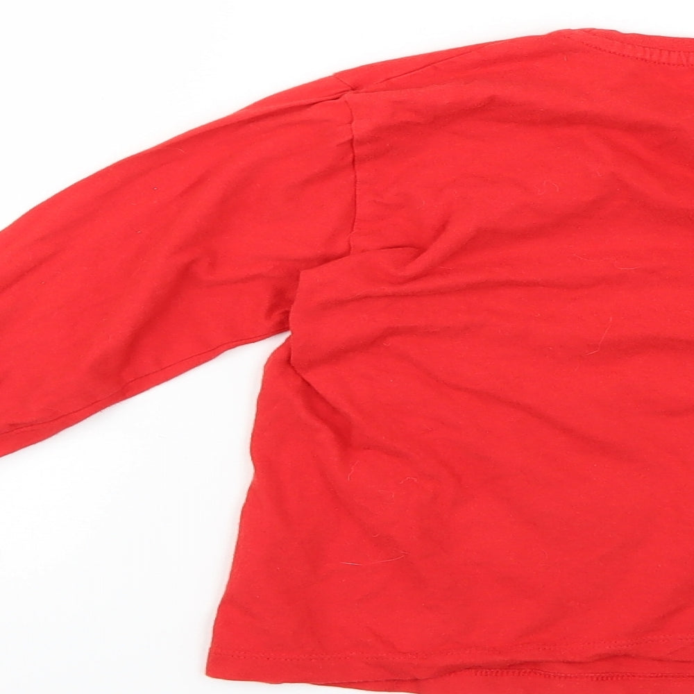 kids Boys Red Geometric Pyjama Top Size 9-10 Years