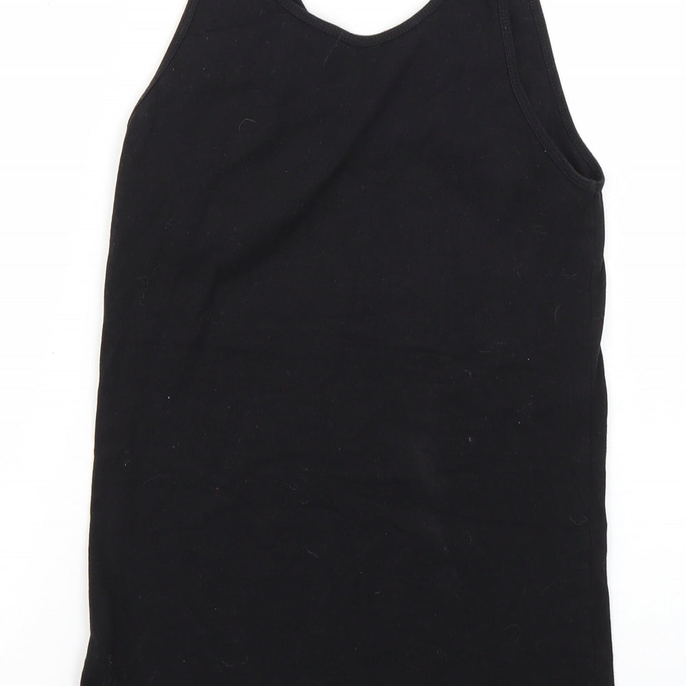Primark Girls Black Geometric Basic T-Shirt Size 12-13 Years