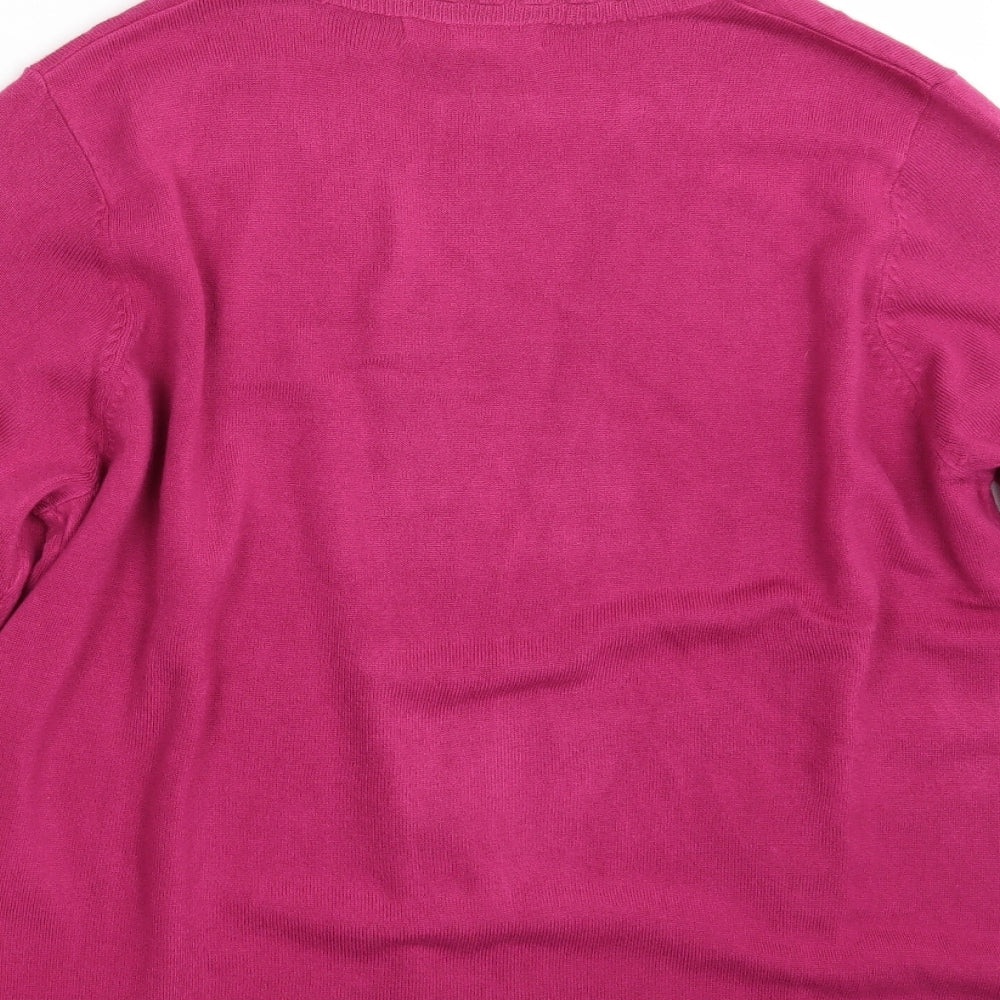 Julipa Womens Pink Knit Wrap Jumper Size 16