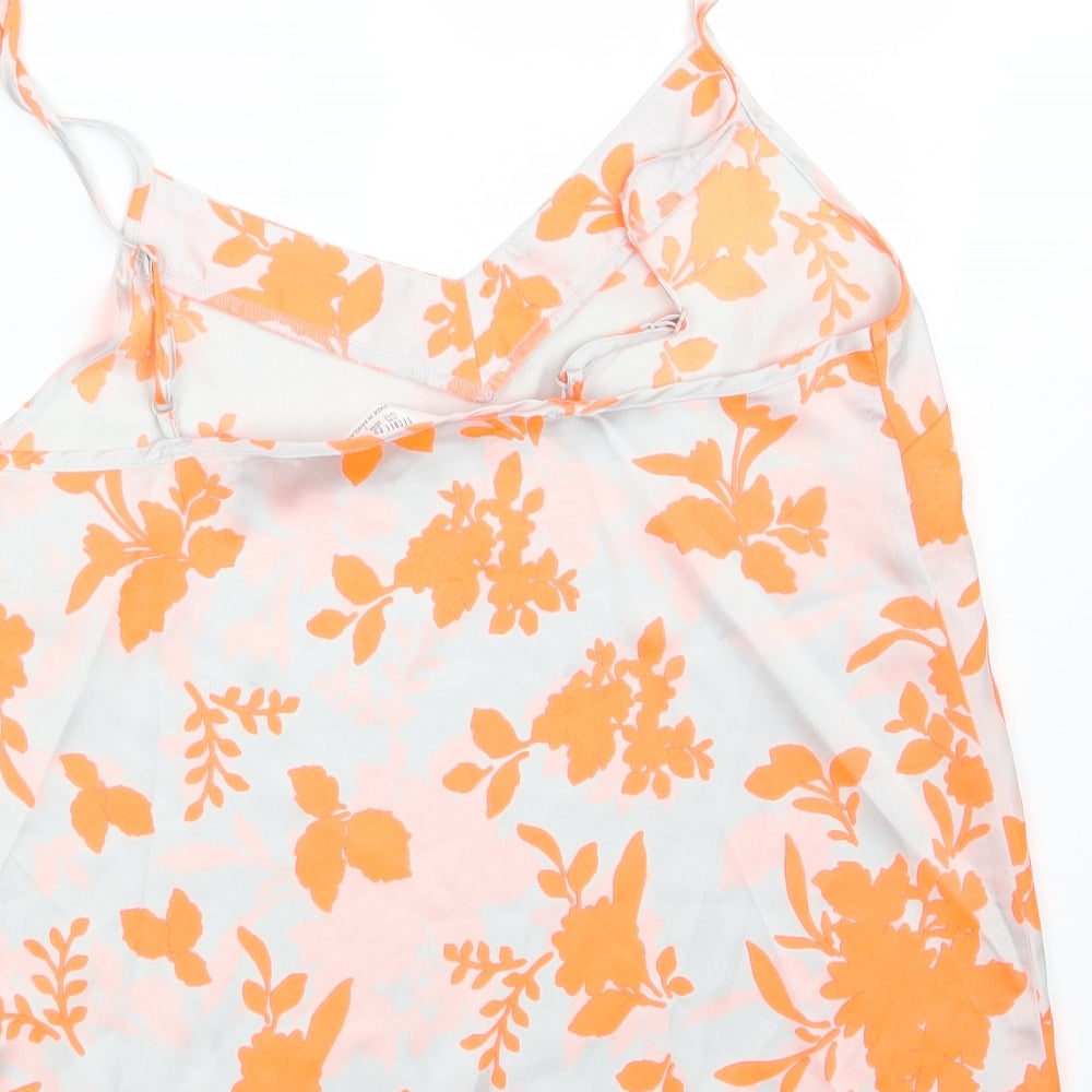 Secret Possessions Womens Silver Floral Camisole Tank Size 10