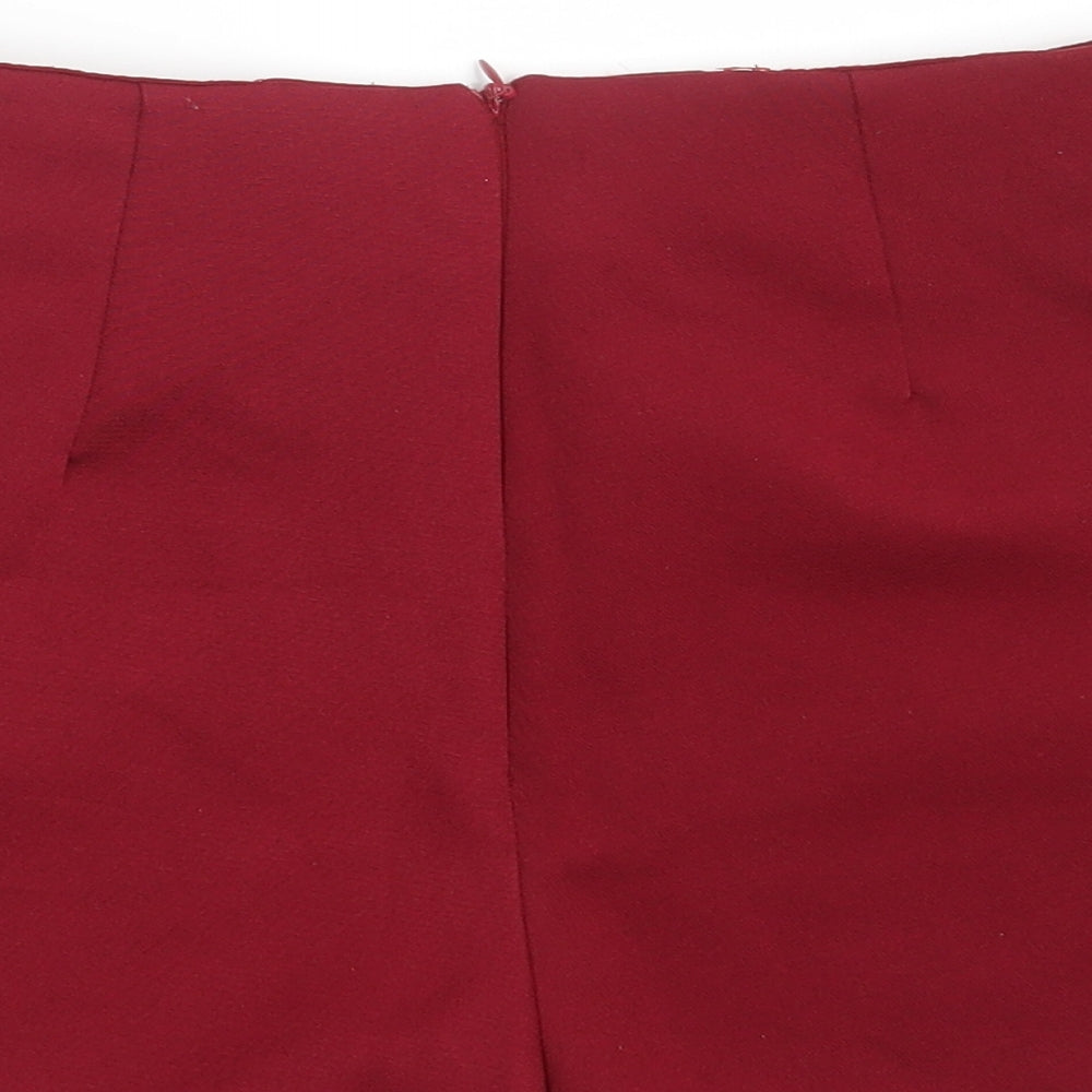 L & M Womens Red Hot Pants Shorts Size 28 in
